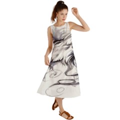 Tattoo-ink-flash-drawing-wolf Summer Maxi Dress