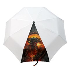 Dragon Fire Fantasy Art Folding Umbrellas