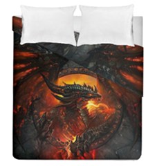 Dragon Fire Fantasy Art Duvet Cover Double Side (queen Size) by Jancukart