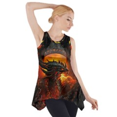 Dragon Fire Fantasy Art Side Drop Tank Tunic by Jancukart