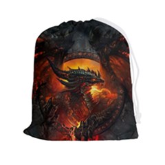 Dragon Fire Fantasy Art Drawstring Pouch (2xl) by Jancukart