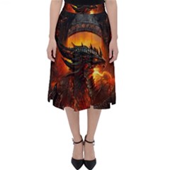 Dragon Fire Fantasy Art Classic Midi Skirt by Jancukart