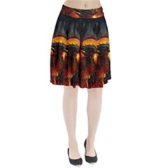 Dragon Fire Fantasy Art Pleated Skirt by Jancukart