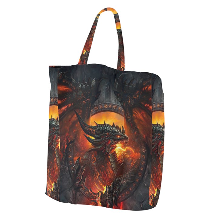 Dragon Fire Fantasy Art Giant Grocery Tote