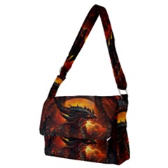 Dragon Fire Fantasy Art Full Print Messenger Bag (m)