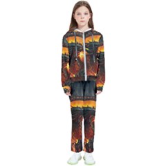 Dragon Fire Fantasy Art Kids  Tracksuit by Jancukart