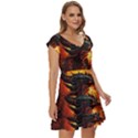 Dragon Fire Fantasy Art Short Sleeve Tiered Mini Dress View3