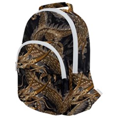 Fantasy Dragon Pentagram Rounded Multi Pocket Backpack