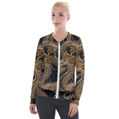 Fantasy Dragon Pentagram Velvet Zip Up Jacket