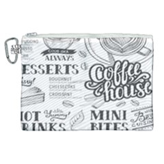 Vintage Coffee-tea-cafe-hamburger-menu-coffee-shop-menu Canvas Cosmetic Bag (xl) by Jancukart