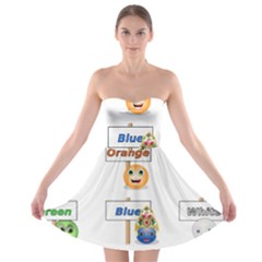 Graphic-smiley-color-diagram Strapless Bra Top Dress by Jancukart