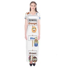 Graphic-smiley-color-diagram Short Sleeve Maxi Dress