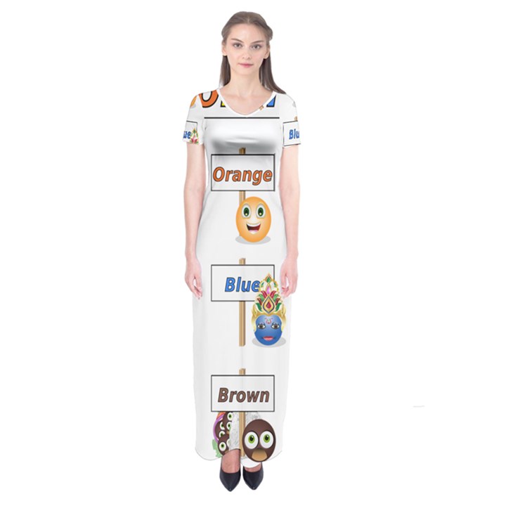 Graphic-smiley-color-diagram Short Sleeve Maxi Dress