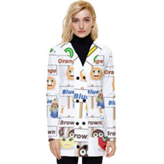 Graphic-smiley-color-diagram Button Up Hooded Coat  by Jancukart