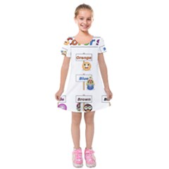 Graphic-smiley-color-diagram Kids  Short Sleeve Velvet Dress