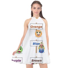 Graphic-smiley-color-diagram Halter Neckline Chiffon Dress 