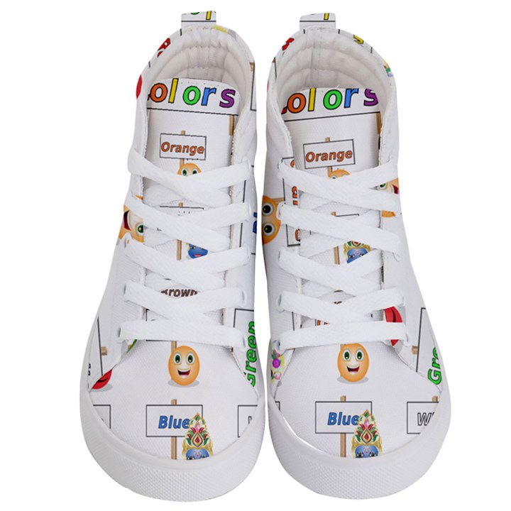 Graphic-smiley-color-diagram Kids  Hi-Top Skate Sneakers