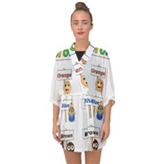 Graphic-smiley-color-diagram Half Sleeve Chiffon Kimono