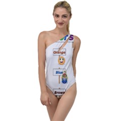 Graphic-smiley-color-diagram To One Side Swimsuit