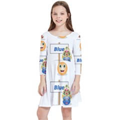 Graphic-smiley-color-diagram Kids  Quarter Sleeve Skater Dress