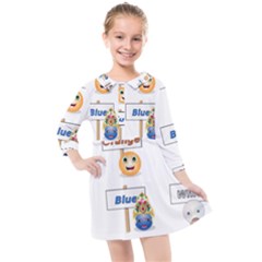 Graphic-smiley-color-diagram Kids  Quarter Sleeve Shirt Dress