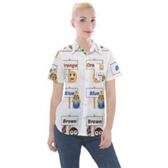 Graphic-smiley-color-diagram Women s Short Sleeve Pocket Shirt