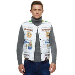 Graphic-smiley-color-diagram Men s Short Button Up Puffer Vest	