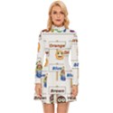 Graphic-smiley-color-diagram Long Sleeve Velour Longline Dress View1