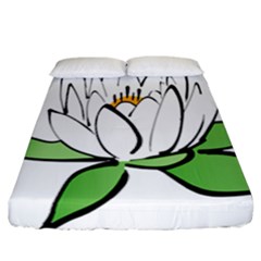 Lotus-flower-water-lily Fitted Sheet (california King Size) by Jancukart