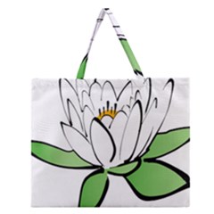 Lotus-flower-water-lily Zipper Large Tote Bag by Jancukart