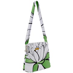 Lotus-flower-water-lily Zipper Messenger Bag