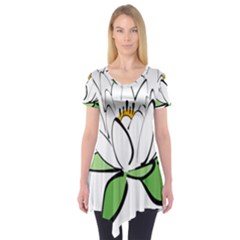 Lotus-flower-water-lily Short Sleeve Tunic 