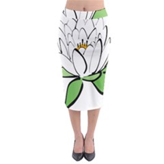 Lotus-flower-water-lily Midi Pencil Skirt