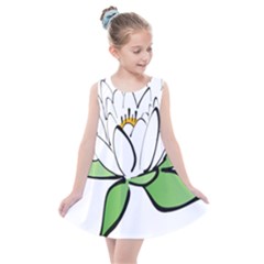 Lotus-flower-water-lily Kids  Summer Dress