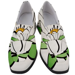 Lotus-flower-water-lily Women s Chunky Heel Loafers