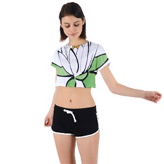 Lotus-flower-water-lily Tie Back Short Sleeve Crop Tee