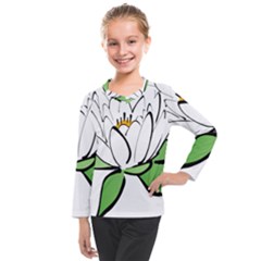 Lotus-flower-water-lily Kids  Long Mesh Tee