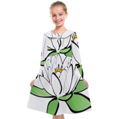 Lotus-flower-water-lily Kids  Midi Sailor Dress