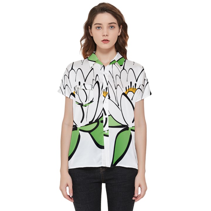 Lotus-flower-water-lily Short Sleeve Pocket Shirt