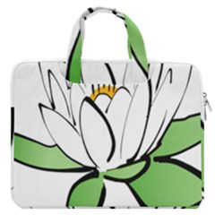 Lotus-flower-water-lily Macbook Pro13  Double Pocket Laptop Bag by Jancukart