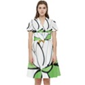 Lotus-flower-water-lily Short Sleeve Waist Detail Dress View1