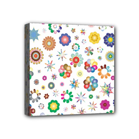 Flower Floral Pattern Mini Canvas 4  X 4  (stretched)