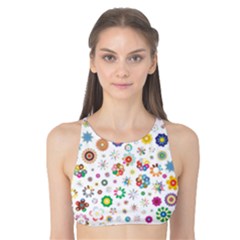 Flower Floral Pattern Tank Bikini Top