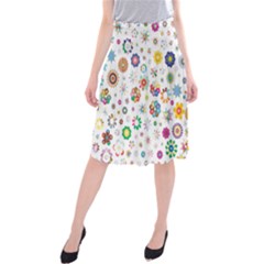 Flower Floral Pattern Midi Beach Skirt