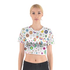 Flower Floral Pattern Cotton Crop Top