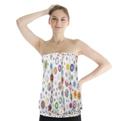 Flower Floral Pattern Strapless Top