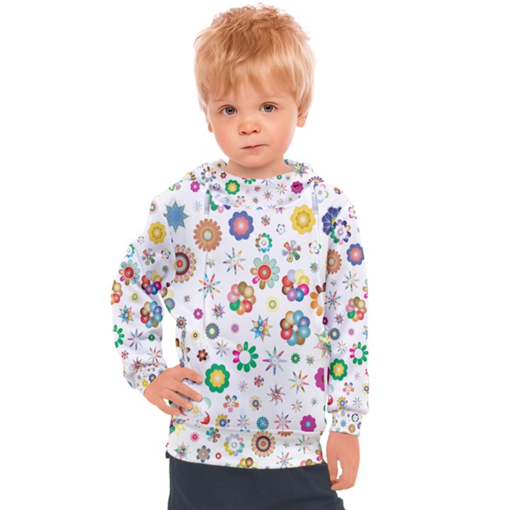 Flower Floral Pattern Kids  Hooded Pullover