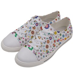 Flower Floral Pattern Women s Low Top Canvas Sneakers