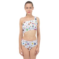 Flower Floral Pattern Spliced Up Two Piece Swimsuit