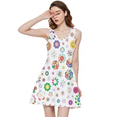 Flower Floral Pattern Inside Out Racerback Dress